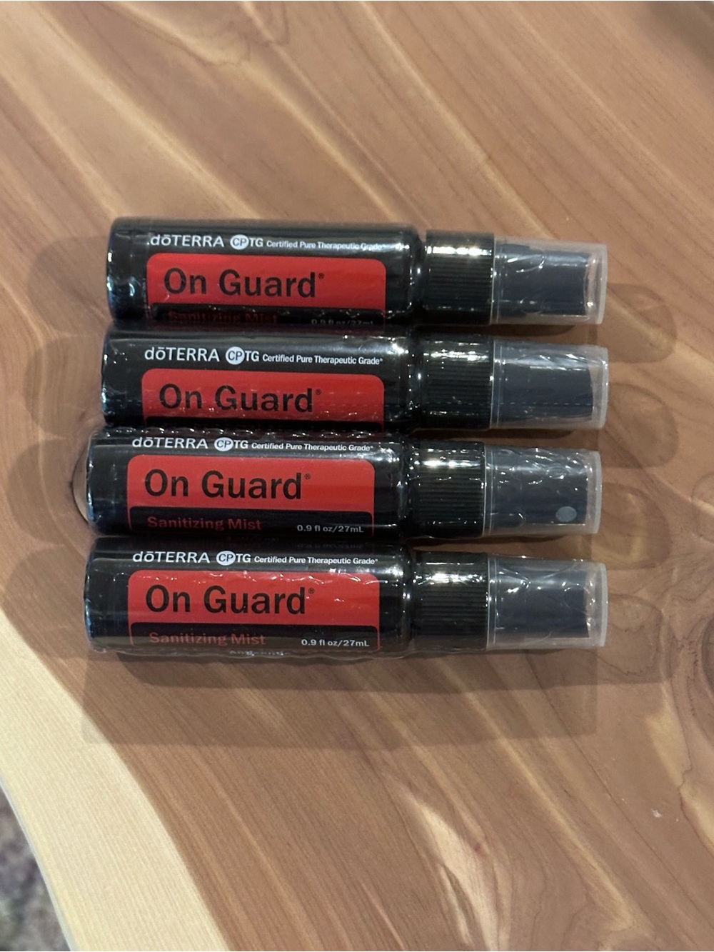 NWT - DoTERRA On Guard Sanitizing Mist — Black with Red Label (Pack of 4)
